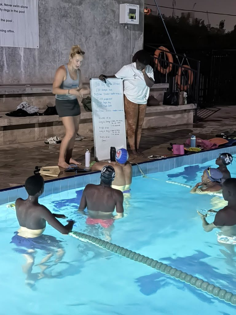 Coach Catherine at Kigali night training
